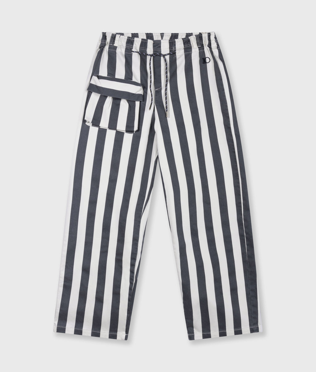 straight leg pants stripes | ecru/steel blue