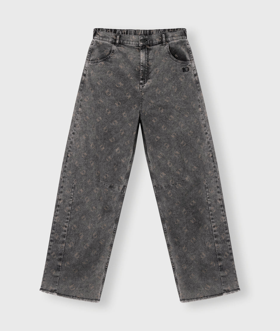 western pants monogram | black