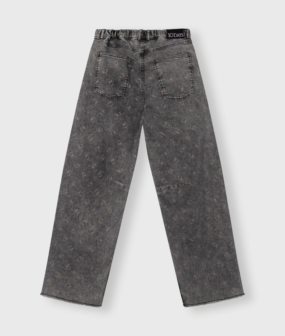 western pants monogram | black