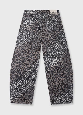 western pants leopard | ecru