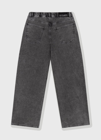 wide pants jog denim | black
