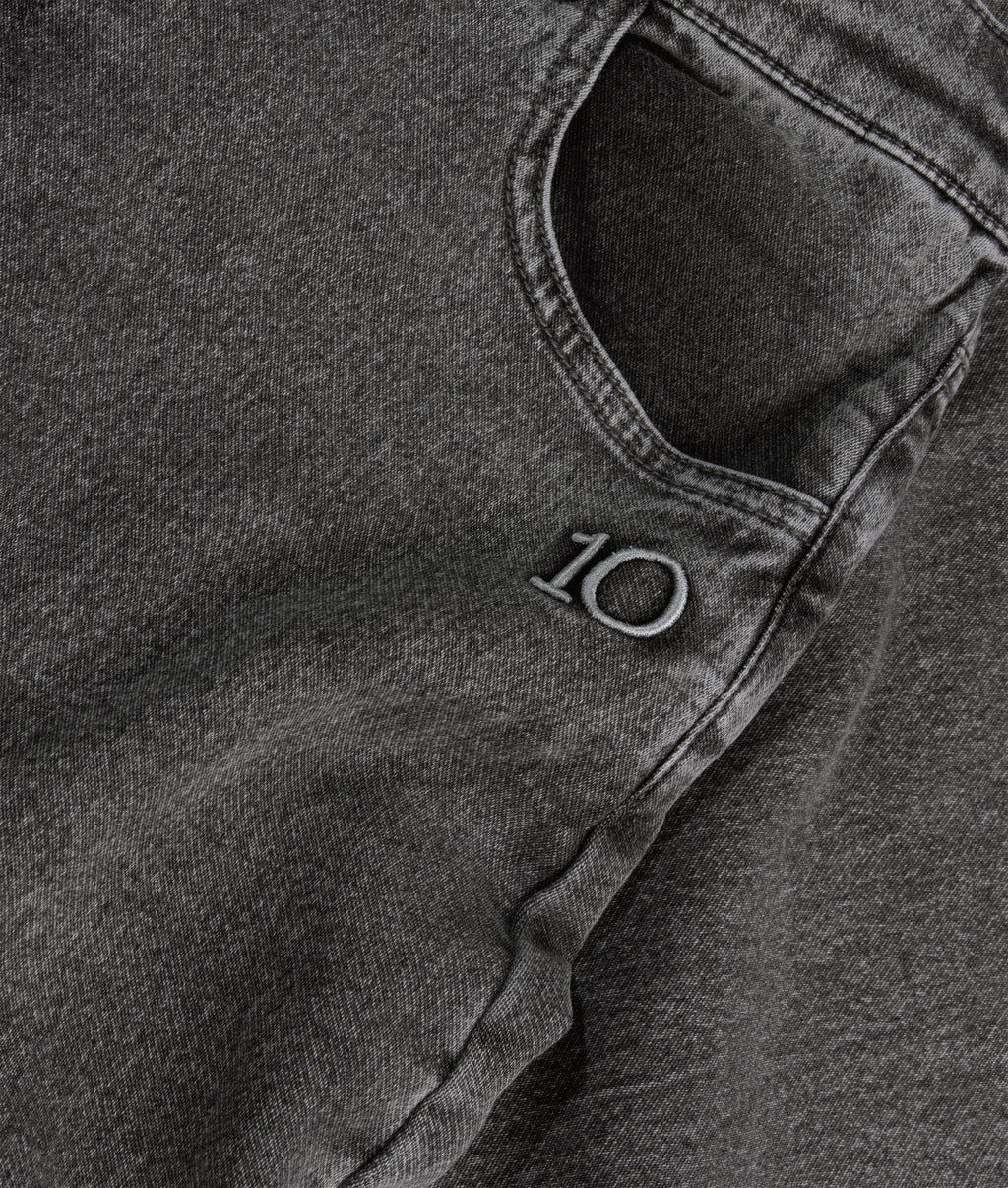 wide pants jog denim | black