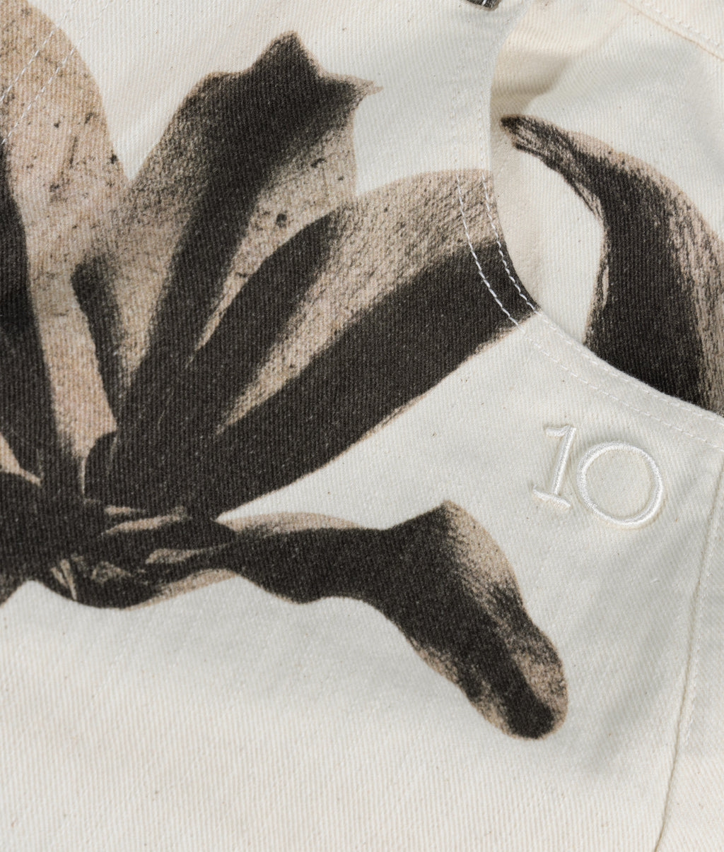 western pants flower | ecru