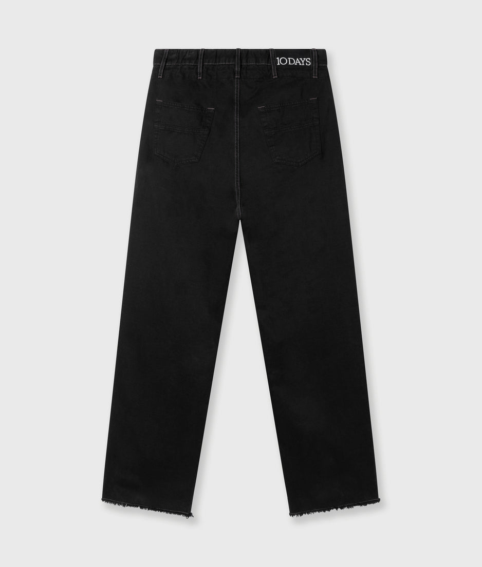 straight leg pants twill | black