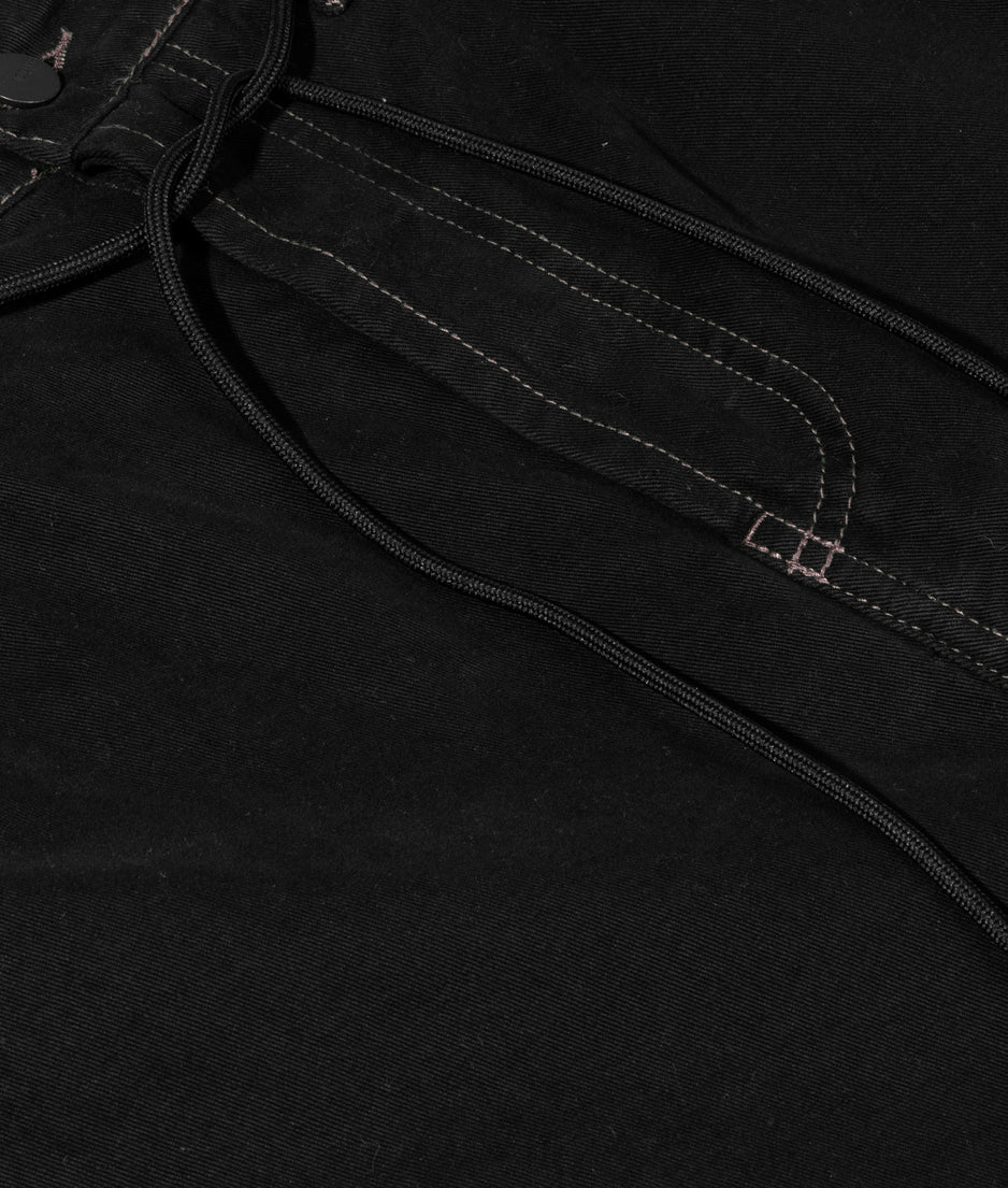 straight leg pants twill | black