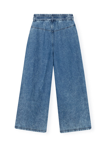 flowy denim pants | blue denim