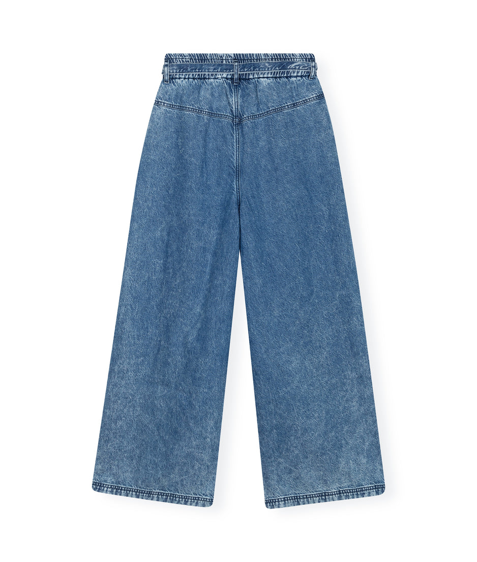 flowy denim pants | blue denim