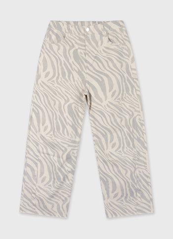 western pants zebra | ecru