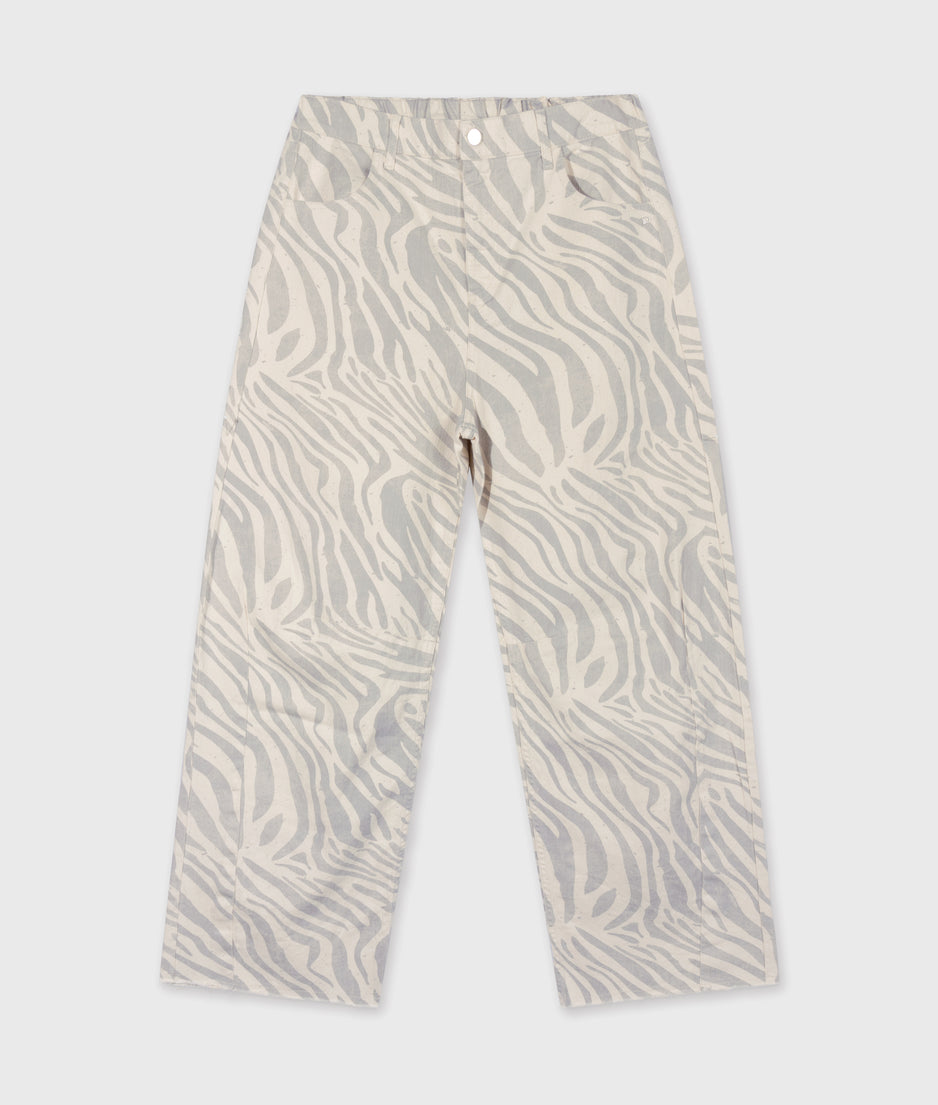 western pants zebra | ecru