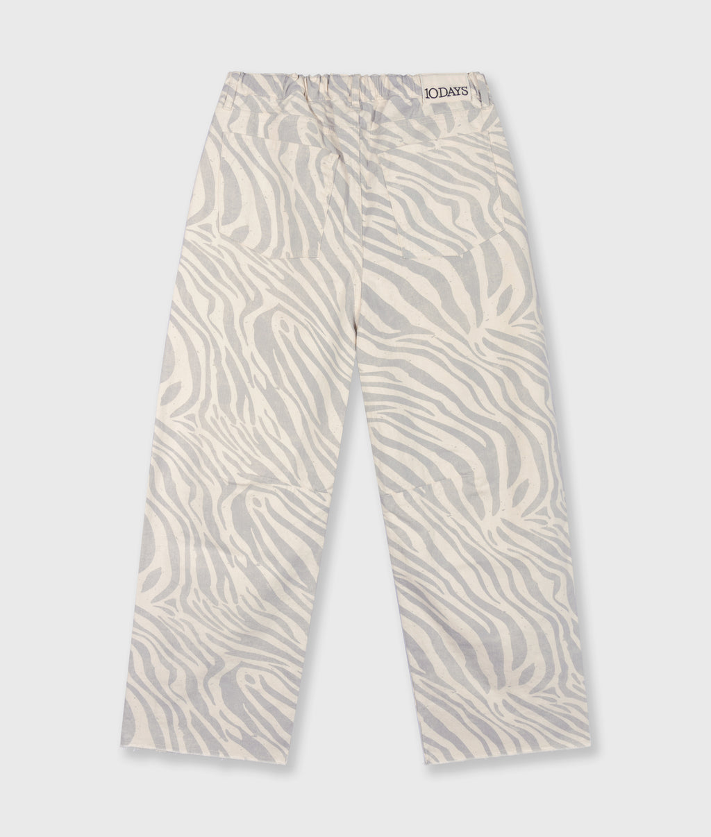 western pants zebra | ecru