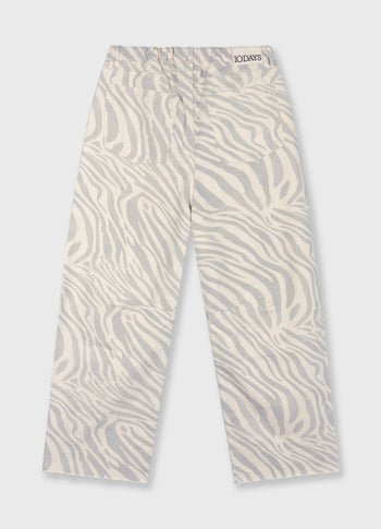 western pants zebra | ecru
