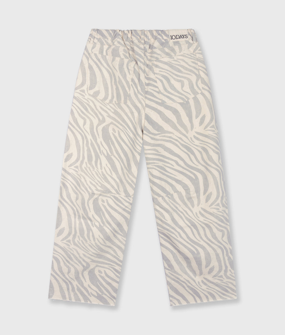 western pants zebra | ecru