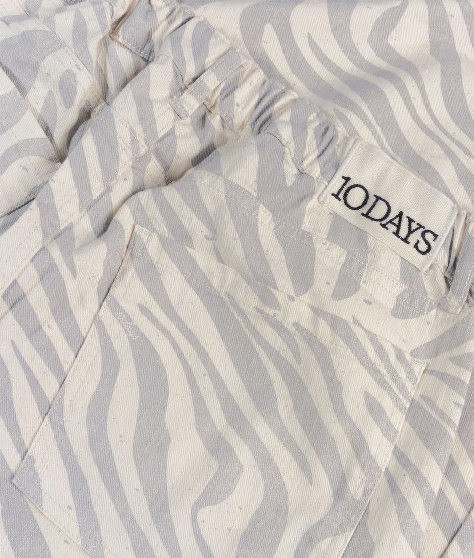 western pants zebra | ecru