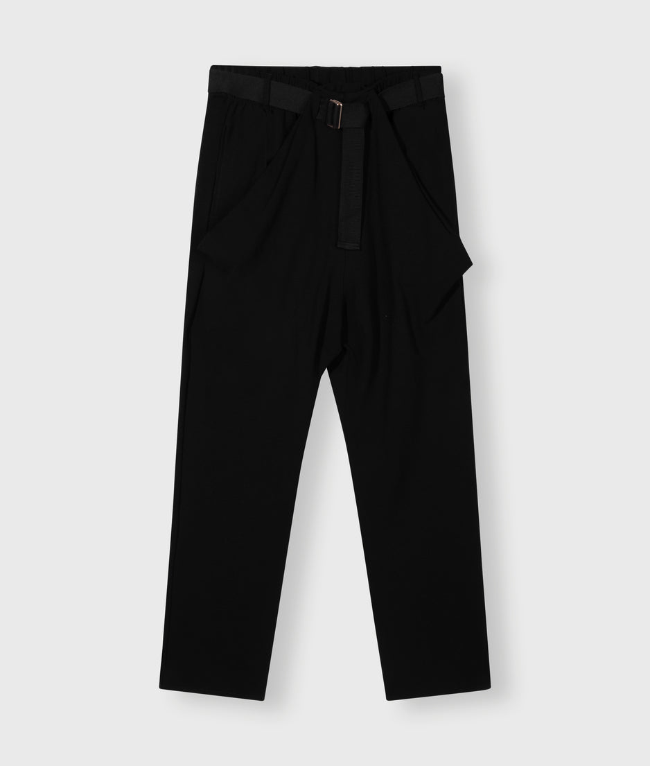 pleated belt jogger punto | black