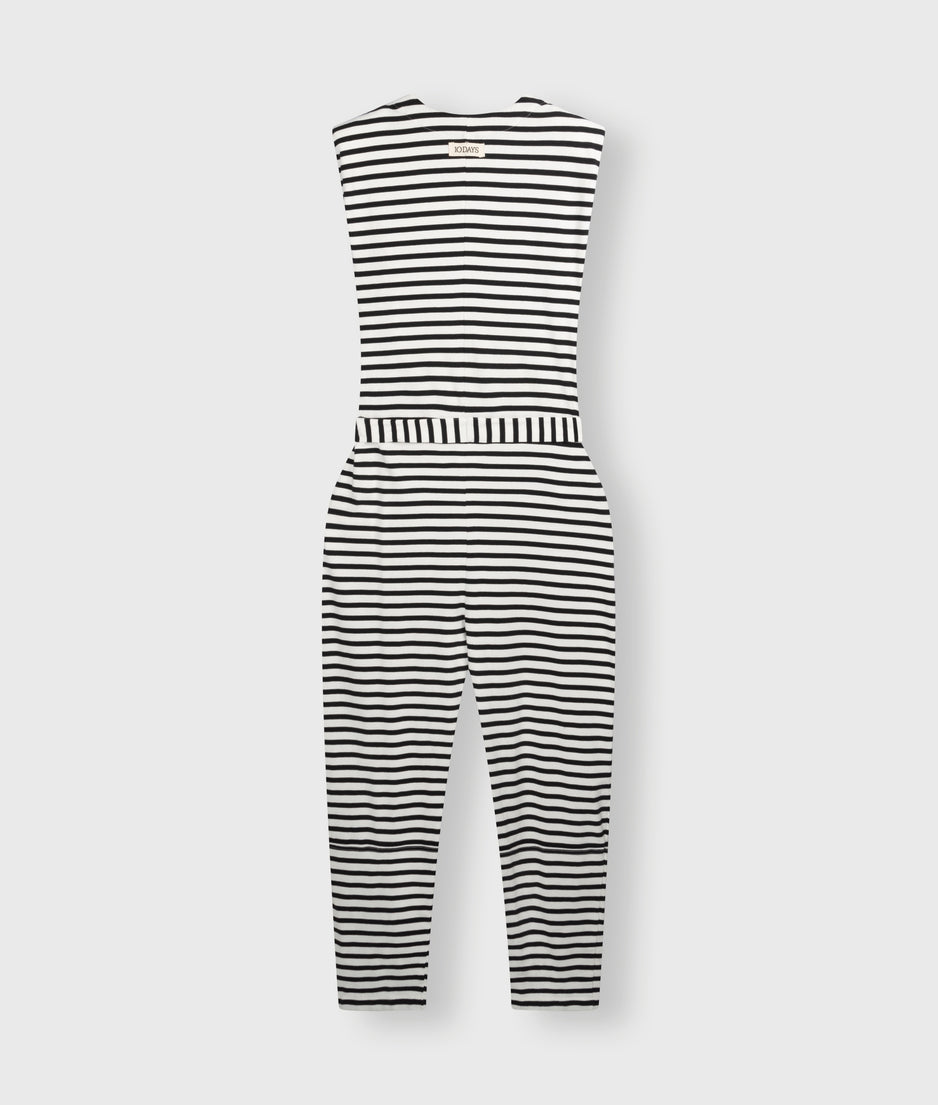 proud jumpsuit stripes | ecru/black