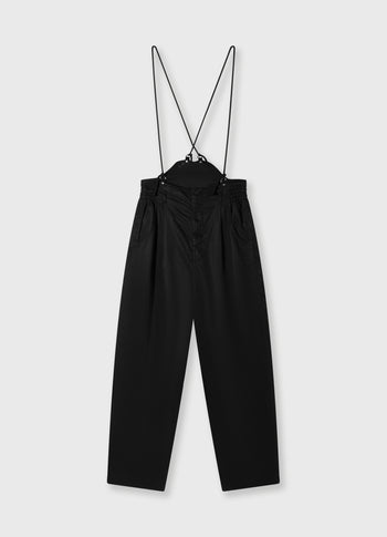 strap salopette twill tencel | black