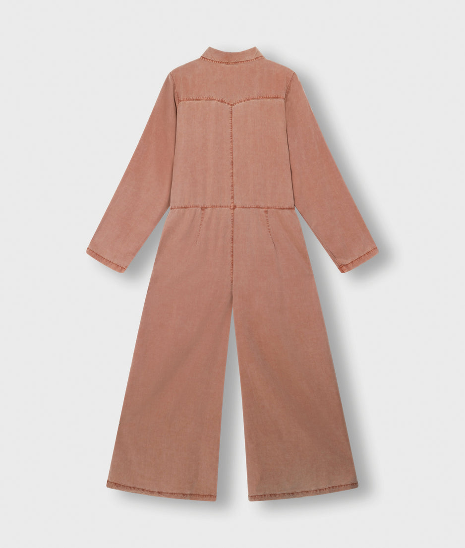 worker jumpsuit | saddle brown