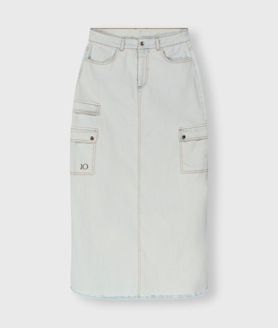 slub twill skirt | sea foam
