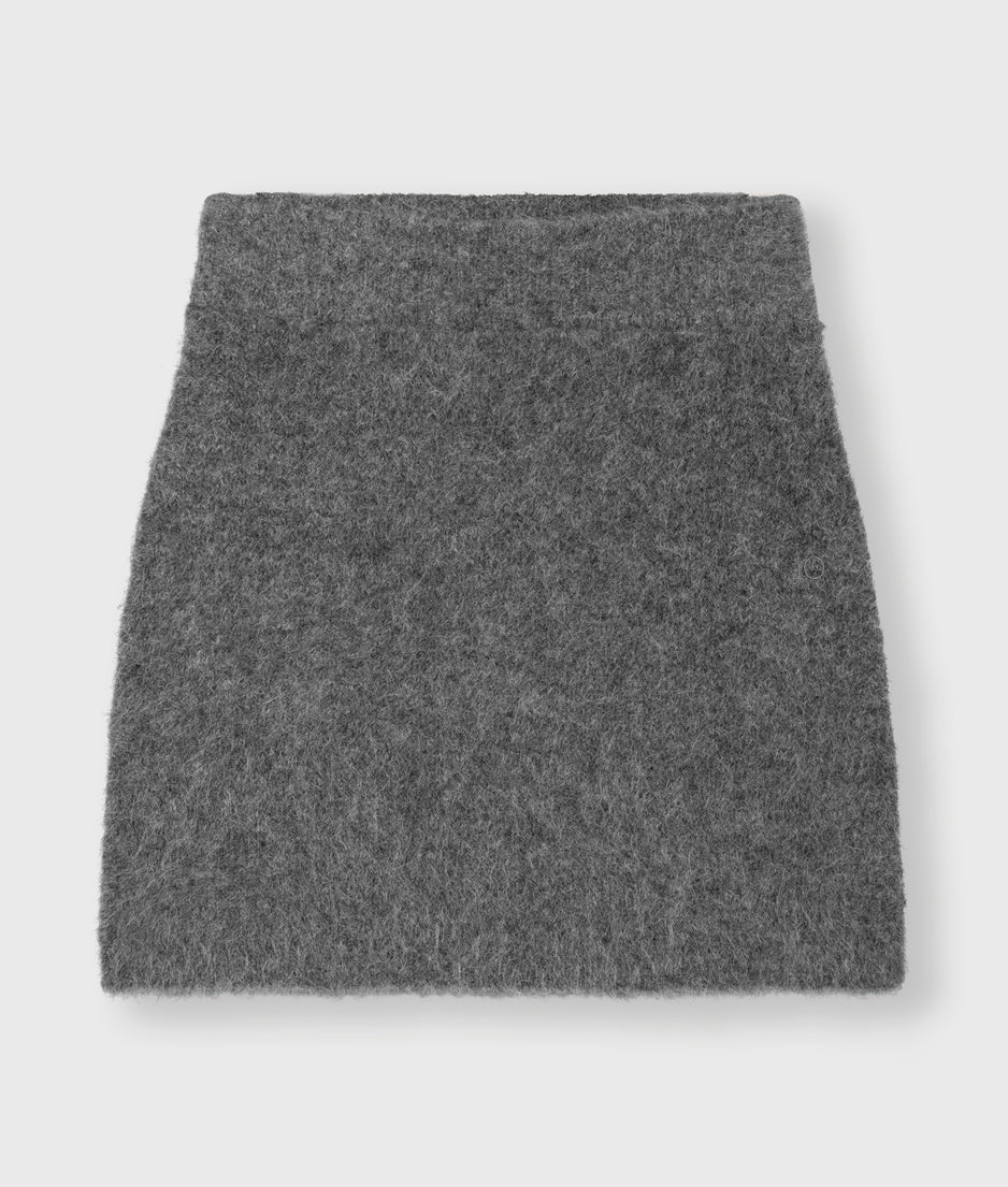mini hairy knit skirt | antra melee
