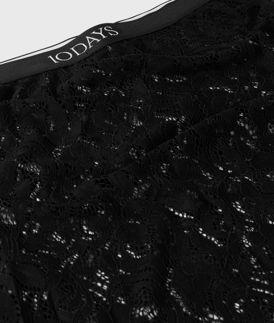 lace midi skirt | black