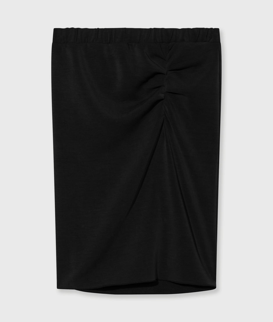 soft scuba gathering skirt | black