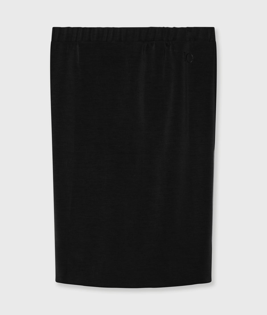 soft scuba gathering skirt | black