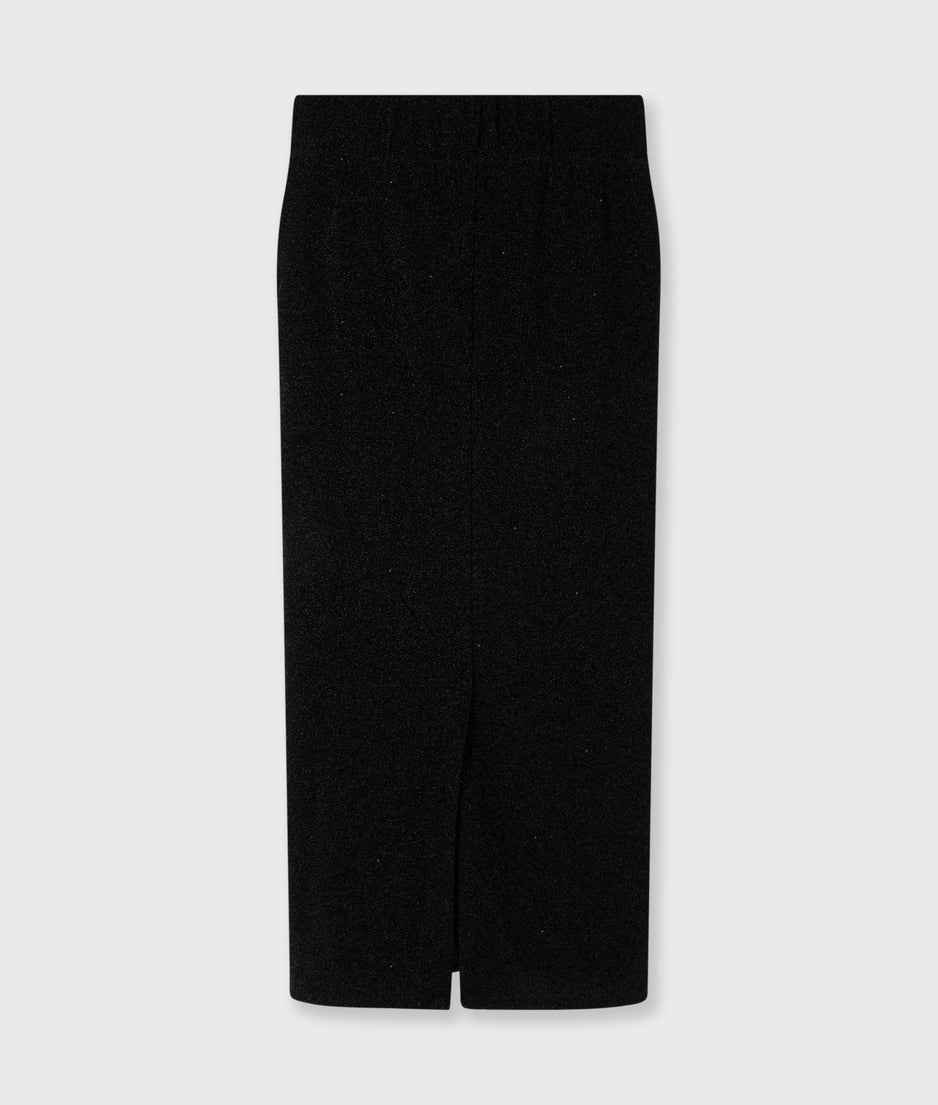 maxi drape skirt sparkle | black