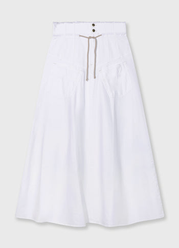 high waist skirt twill | optic white