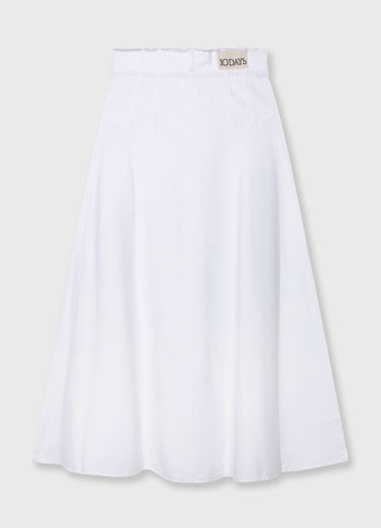 high waist skirt twill | optic white