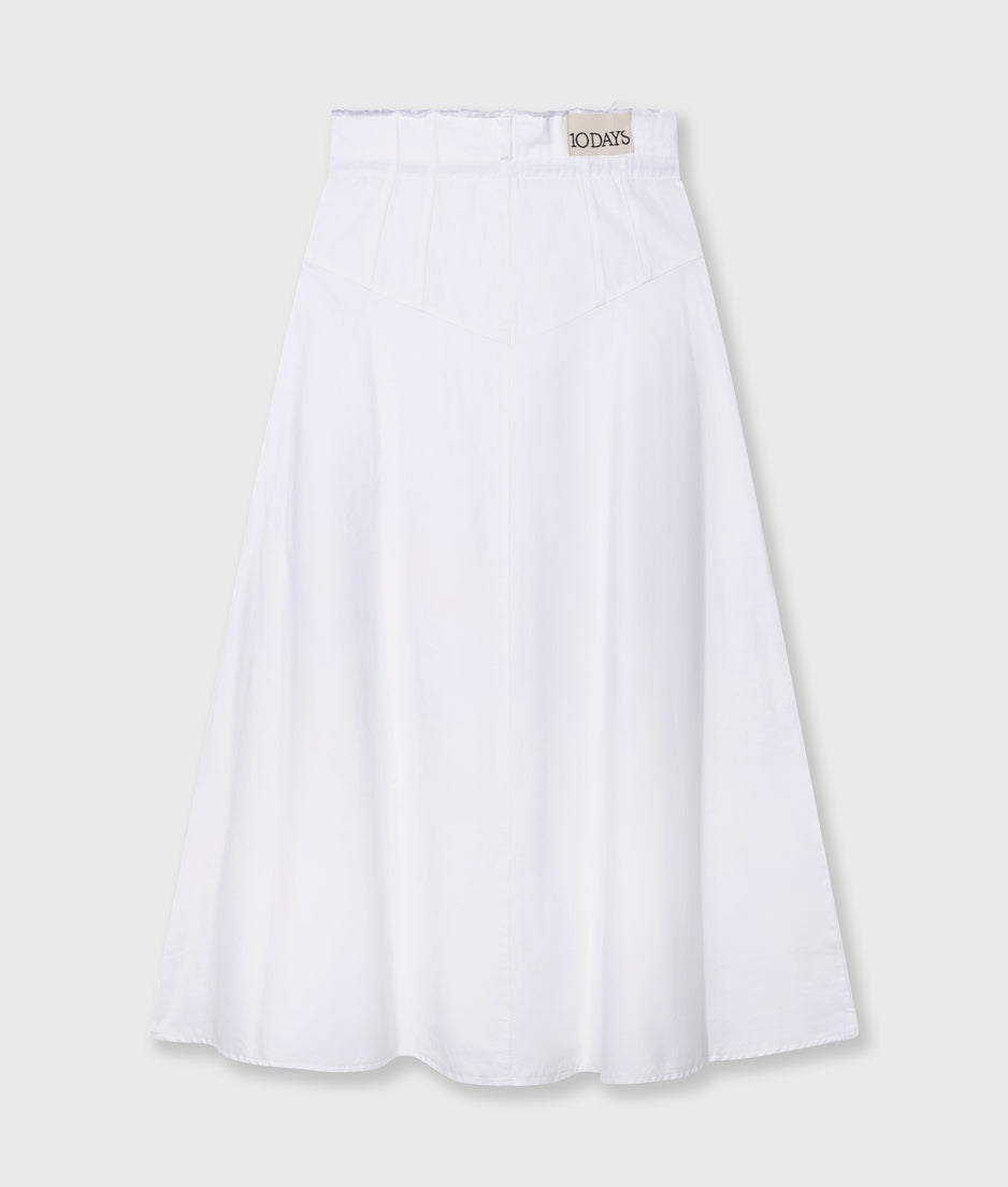 high waist skirt twill | optic white