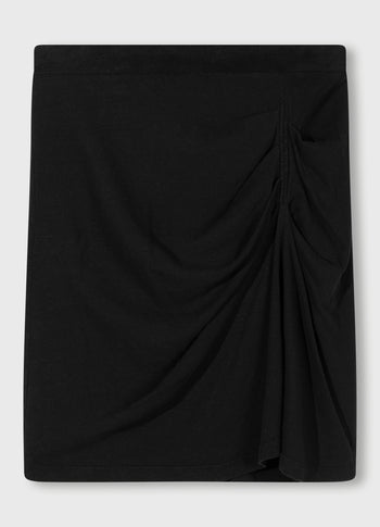 pleated skirt linen | black