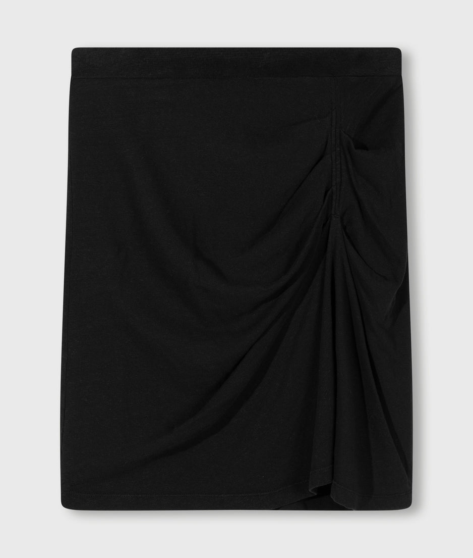 pleated skirt linen | black