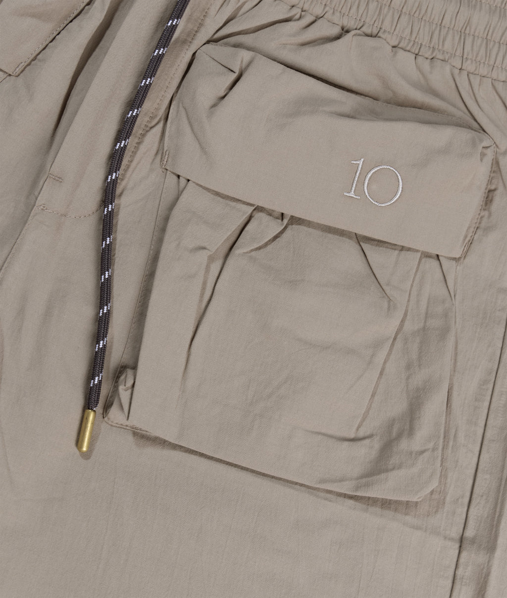 crinkle utility shorts | fog