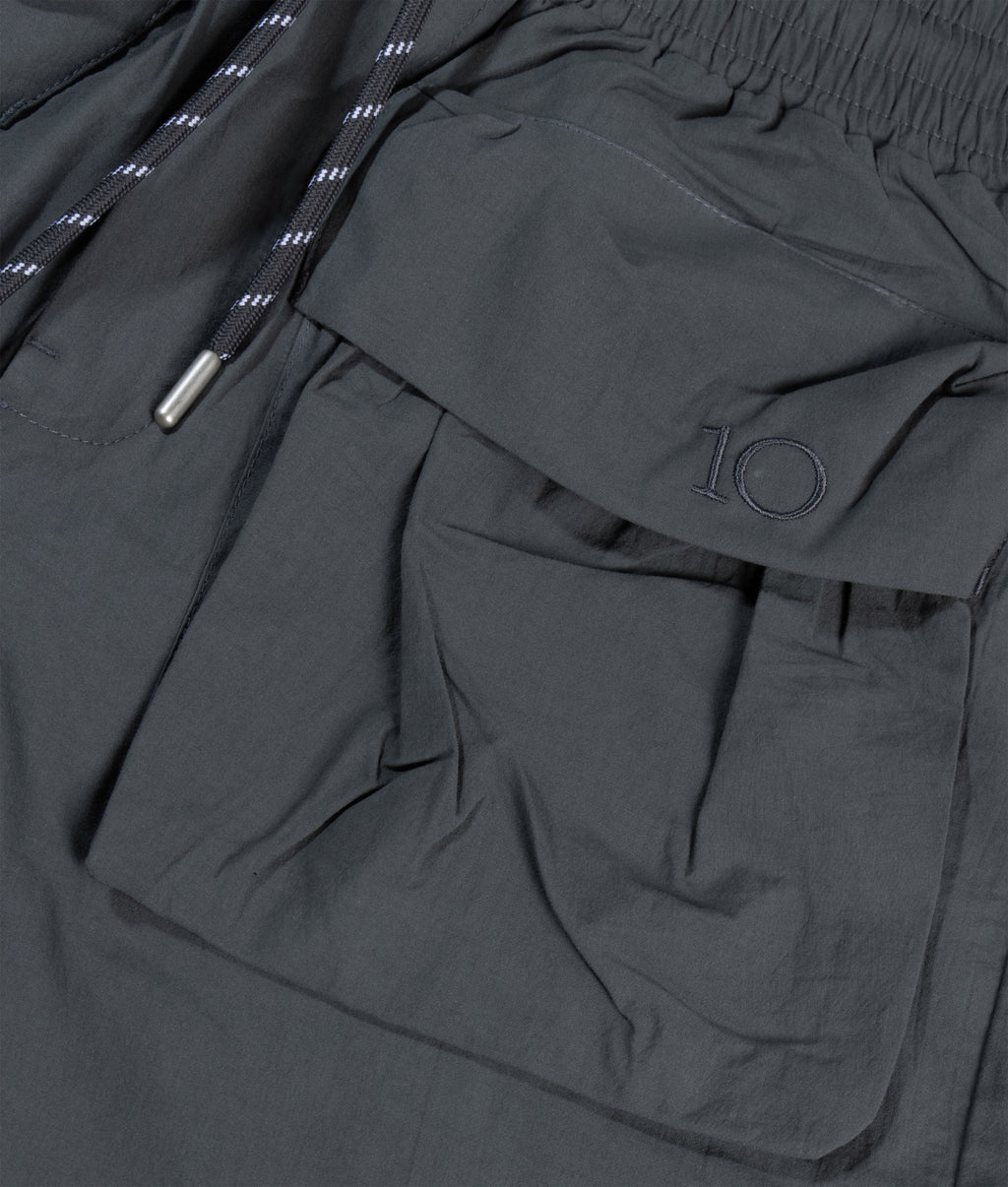 crinkle utility shorts | steel blue