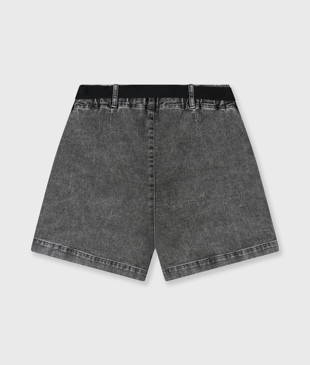 utility shorts jog denim | black