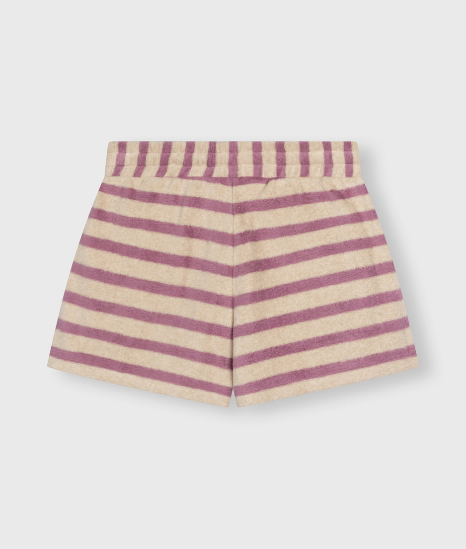toweling shorts stripes | dust/violet