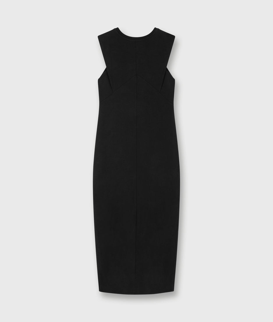 easy sleeveless maxi dress | black