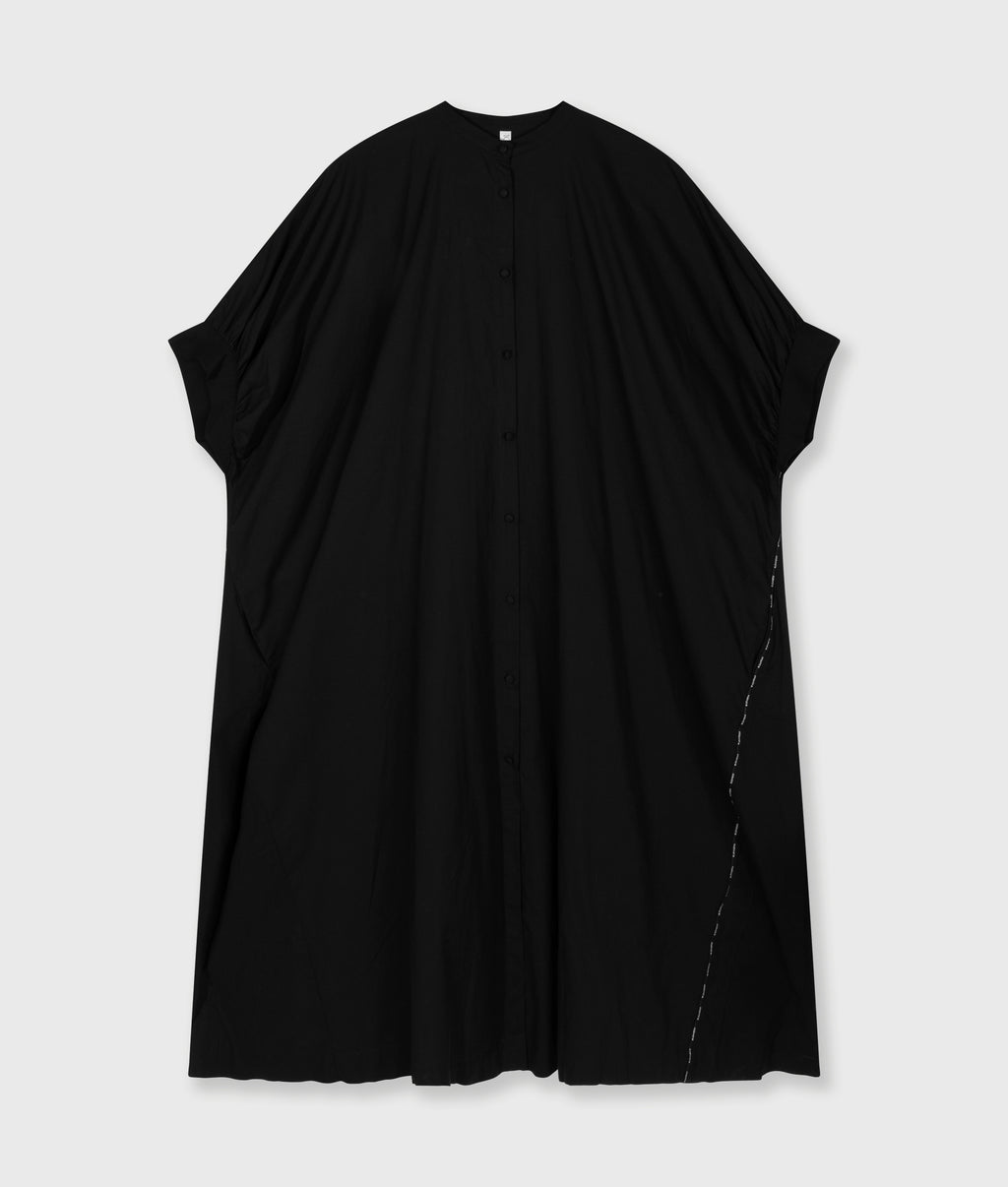 short sleeve dress voile | black