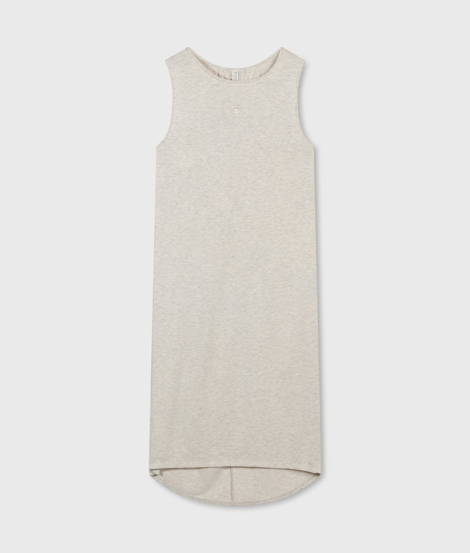 soft cinch back dress | soft white melee