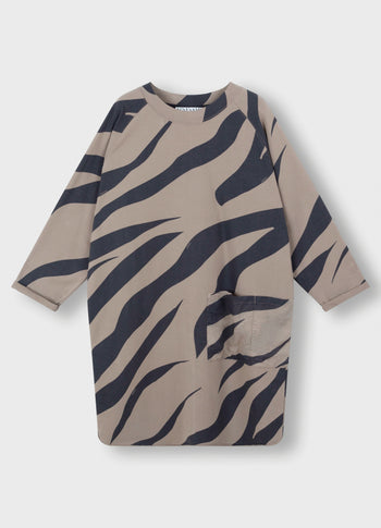 sweater dress zebra | warm taupe