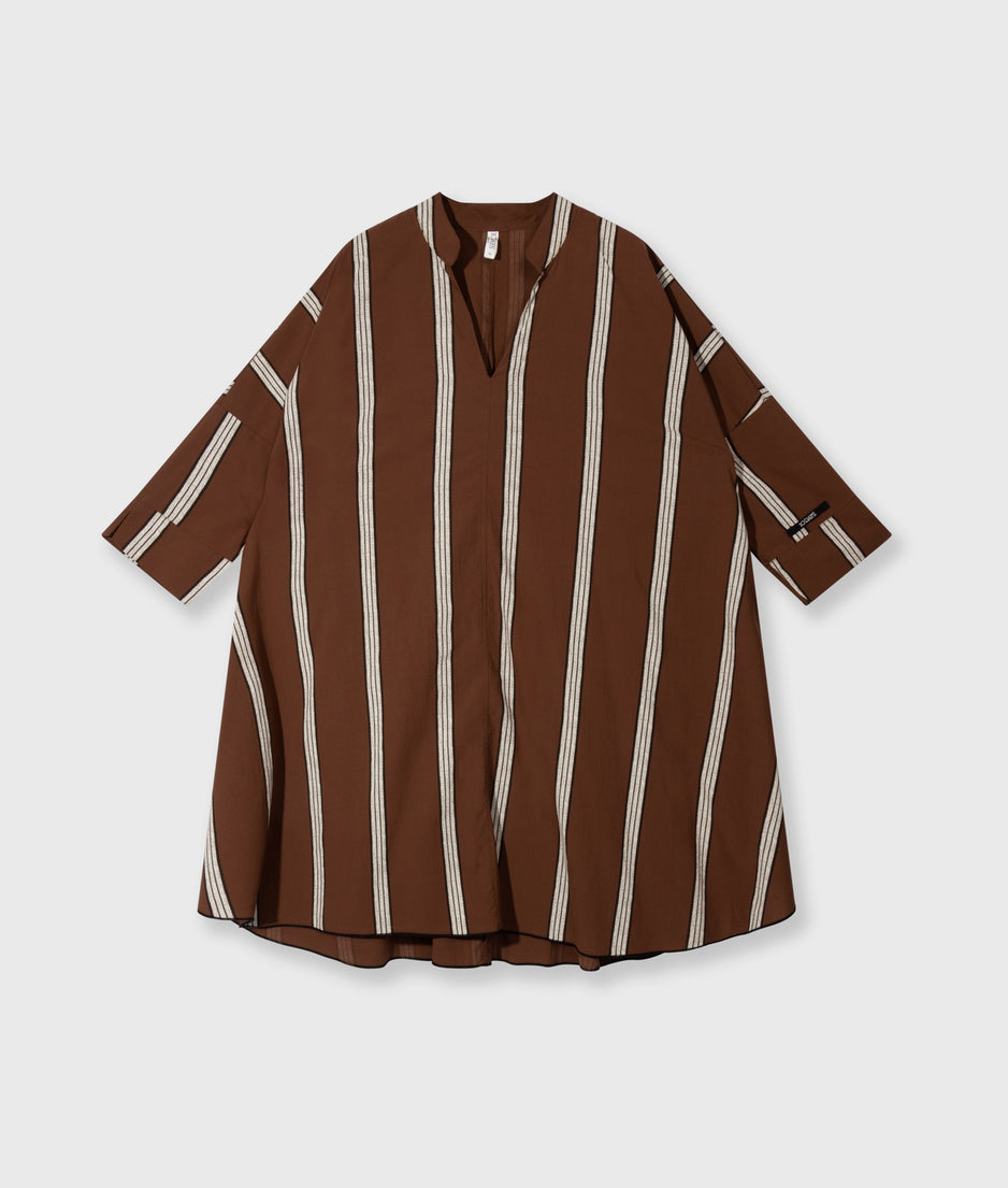 a-line tunic stripes | deep brown