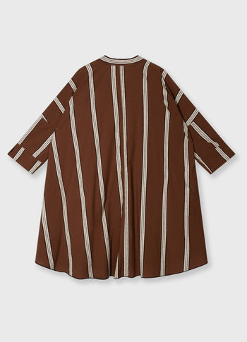 a-line tunic stripes | deep brown