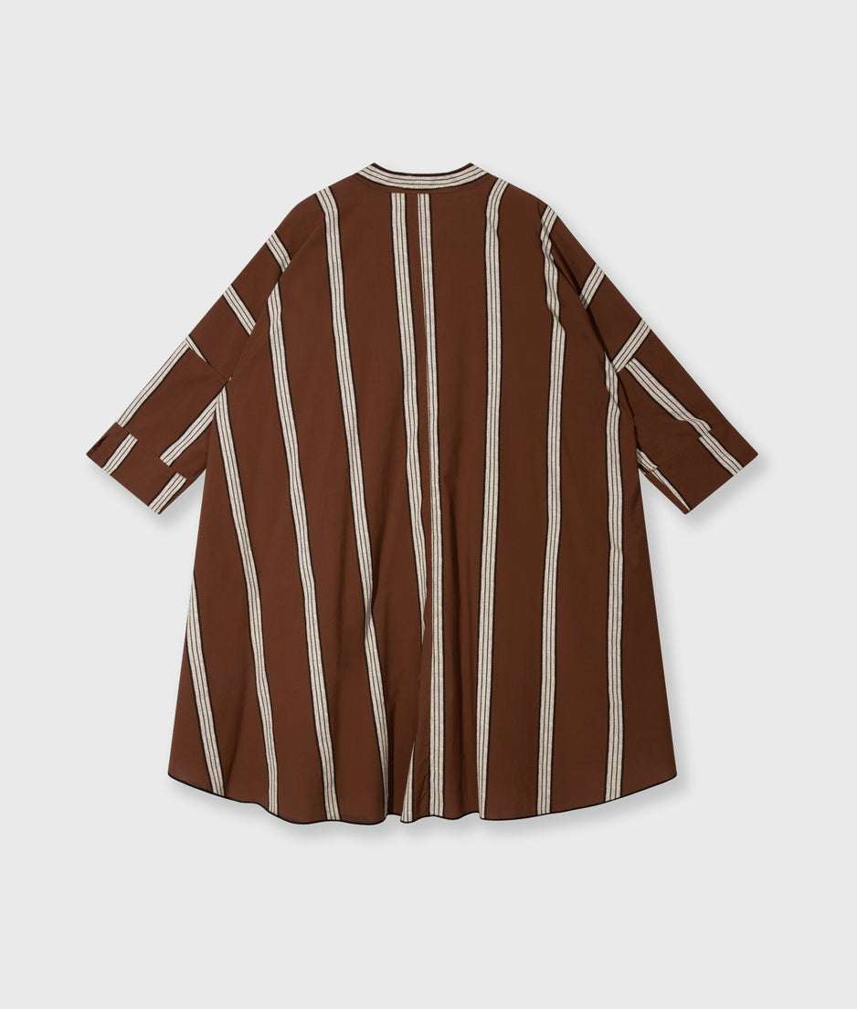 a-line tunic stripes | deep brown
