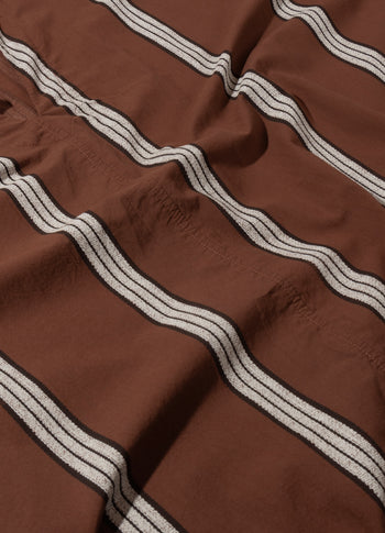a-line tunic stripes | deep brown