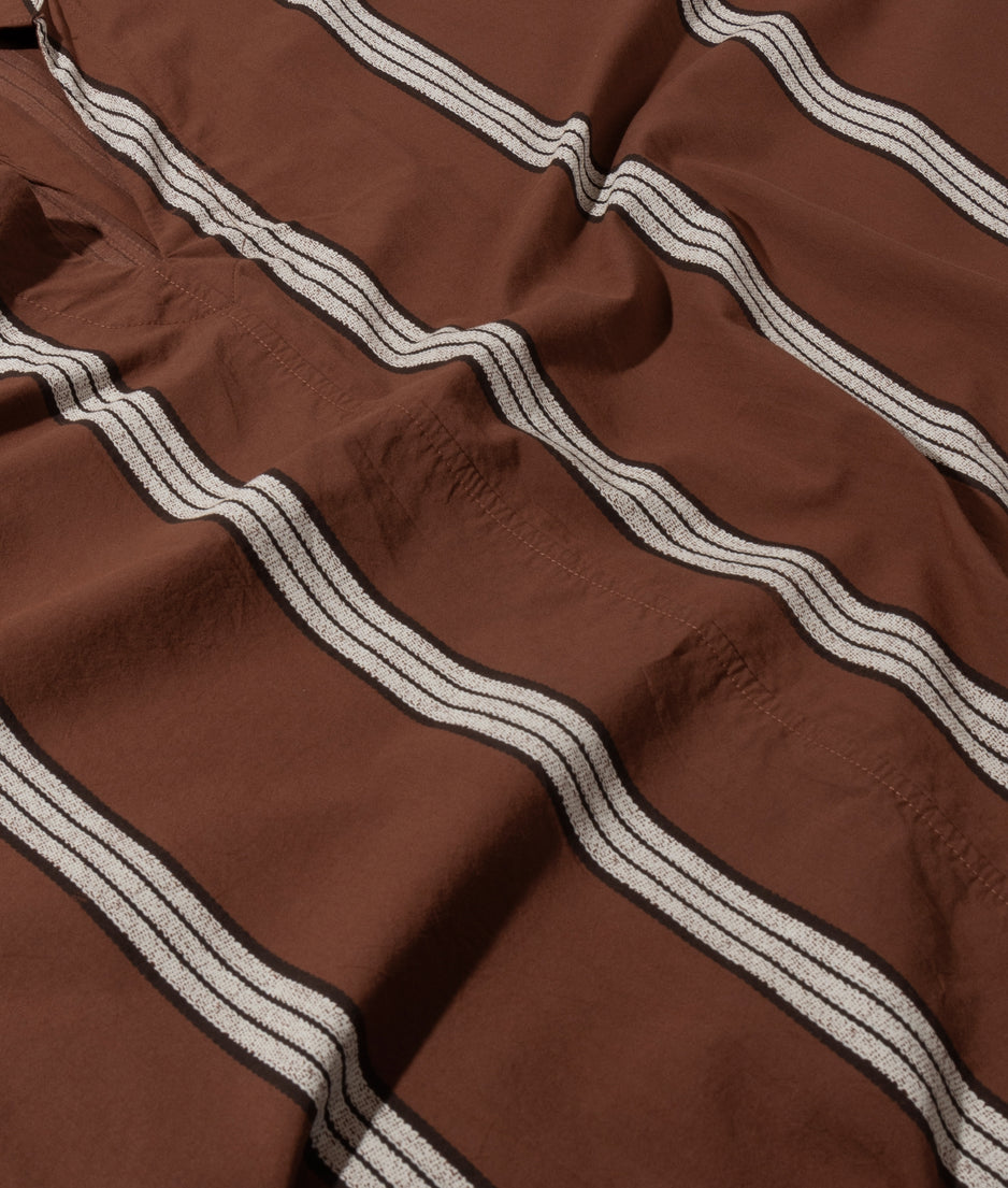 a-line tunic stripes | deep brown