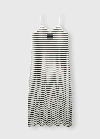 strappy dress stripes | ecru/black
