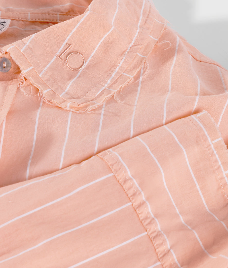 blouse voile stripes | peach