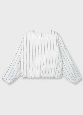 balloon blouse pinstripe | ecru