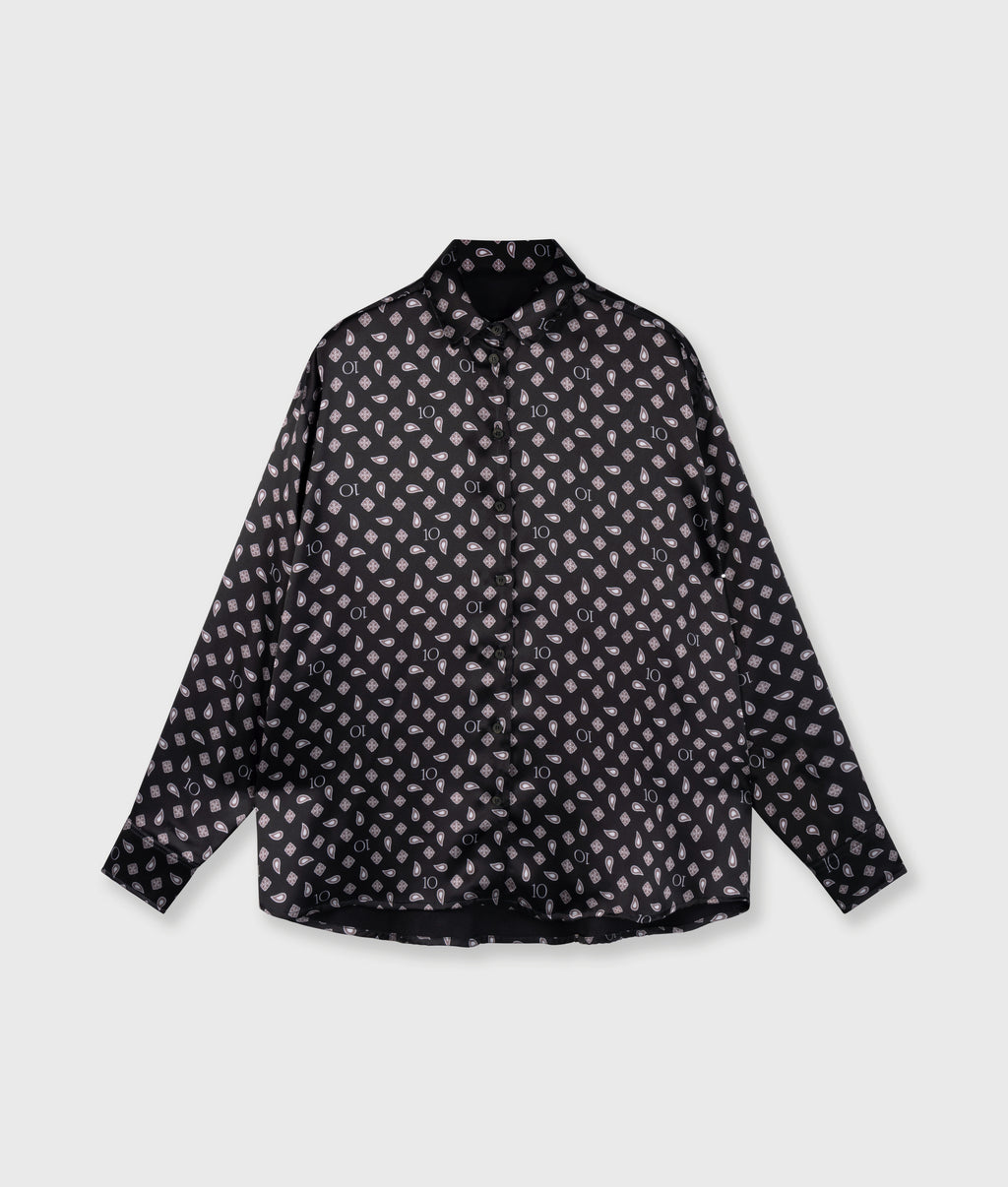paisley fluid blouse | black