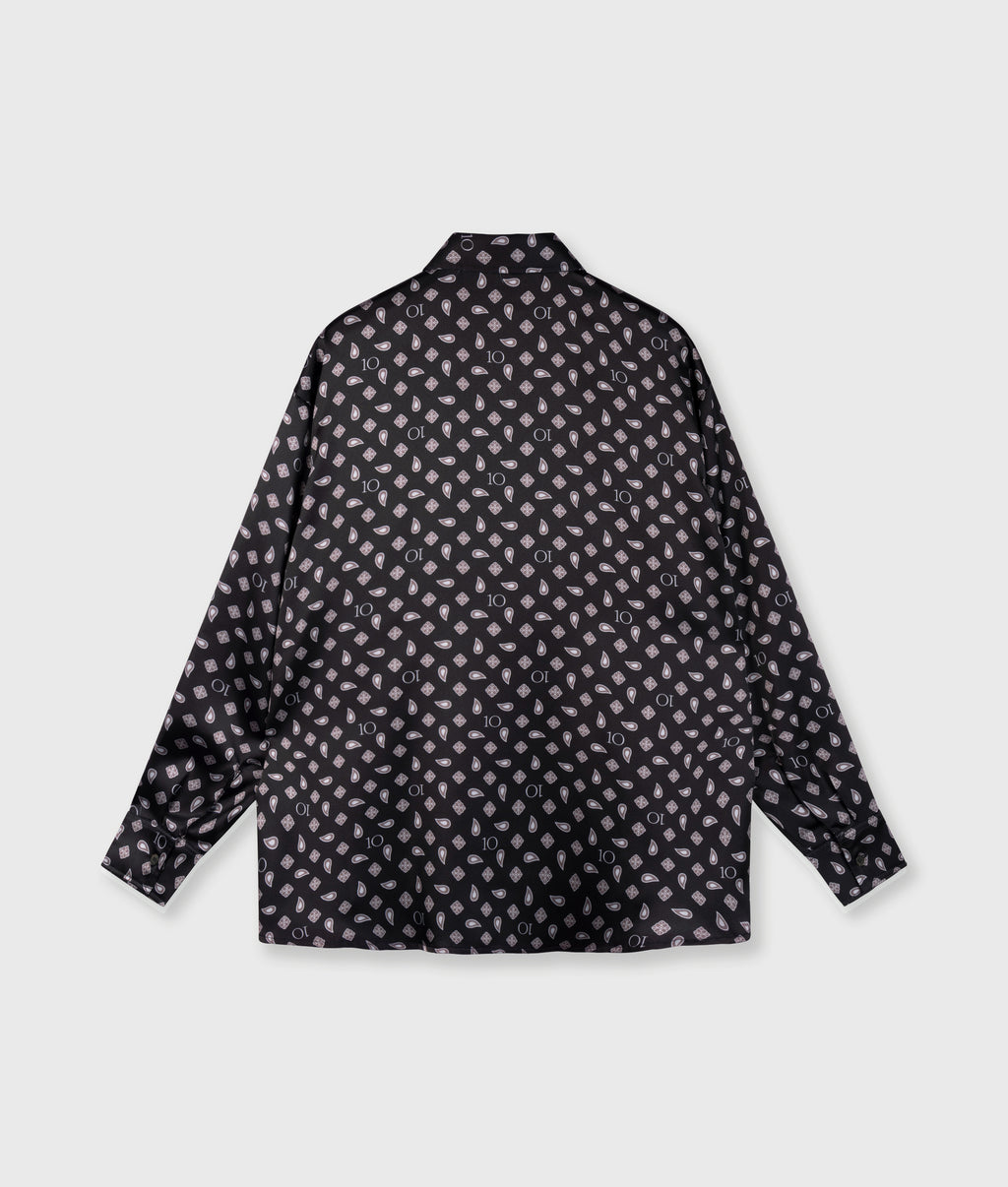 paisley fluid blouse | black